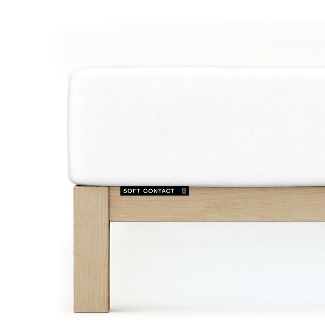 Schlafgut Soft Contact Jersey Flanel Hoeslaken XL - 180x200 - 200x200 101 Full-White