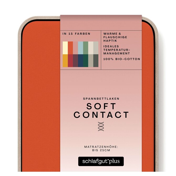 Schlafgut Soft Contact Jersey Flanel Drap-housse XL - 180x200 - 200x200 269 Rouge Moyen