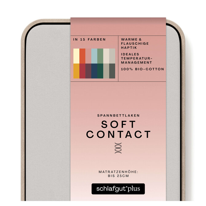 Schlafgut Soft Contact Jersey Flanel Drap-housse XL - 180x200 - 200x200 511 Gris Clair