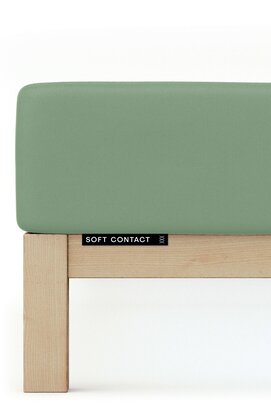 Schlafgut Soft Contact Jersey Flanel Hoeslaken XL - 180x200 - 200x200 665 Green Mid