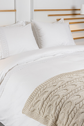 Housse de couette Dommelin Lace Percale 200tc Blanc 240x200/220