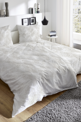 Housse de Couette Dommelin Phyton Satin 300TC Blanc 140x200/220 cm