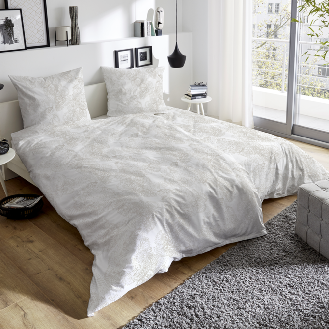 Housse de couette Dommelin Phyton Satin 300TC Blanc 140x200/220 cm