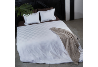 Dommelin Housse de couette Quadra Satin 300TC Blanc 140x200/220 cm