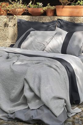 Dommelin Housse de couette Padua Percale 200TC Gris éléphant 240x200/220 cm