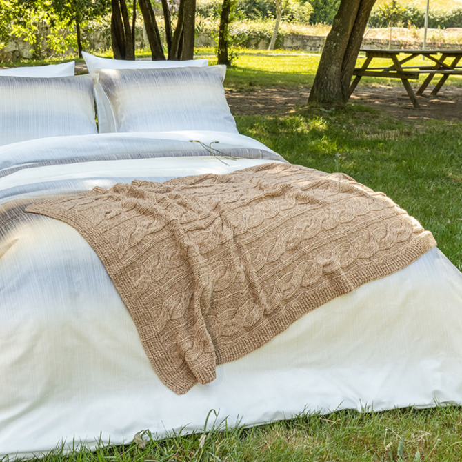 Dommelin Plaid Braid Mélange de Laine Cappuccino 90x150 cm