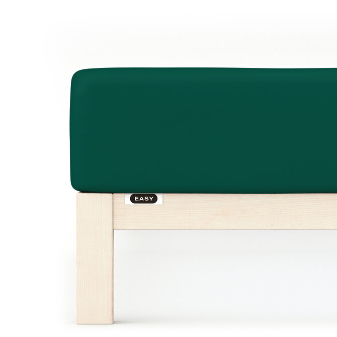 Schlafgut EASY Jersey Elasthan Hoeslaken L - 140x200 - 160x220 690 Green Deep