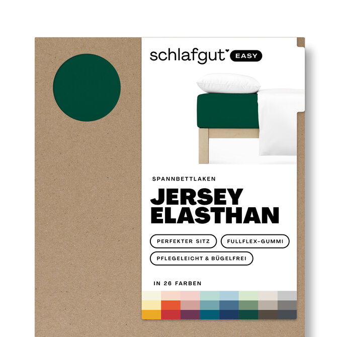 Schlafgut EASY Jersey Elasthan Hoeslaken L - 140x200 - 160x220 690 Green Deep Schlafgut EASY Jersey Elasthan Hoeslaken L - 140x200 - 160x220 690 Green Deep