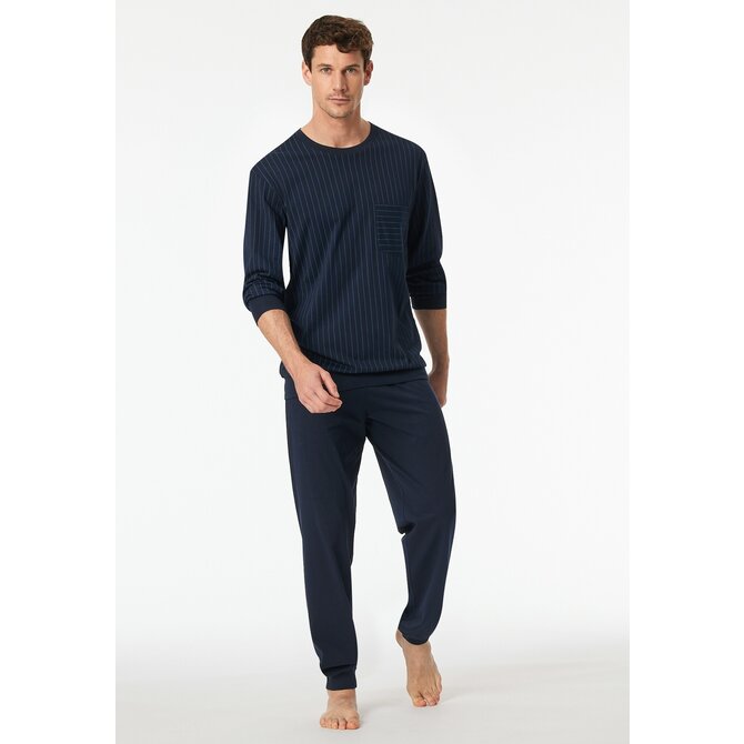 Schiesser Pyjama Long dark blue 182196 50/M