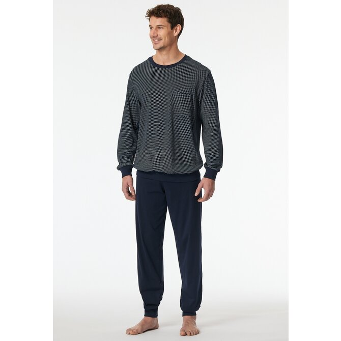 Schiesser Pyjama Long midnight blue 182198 54/XL