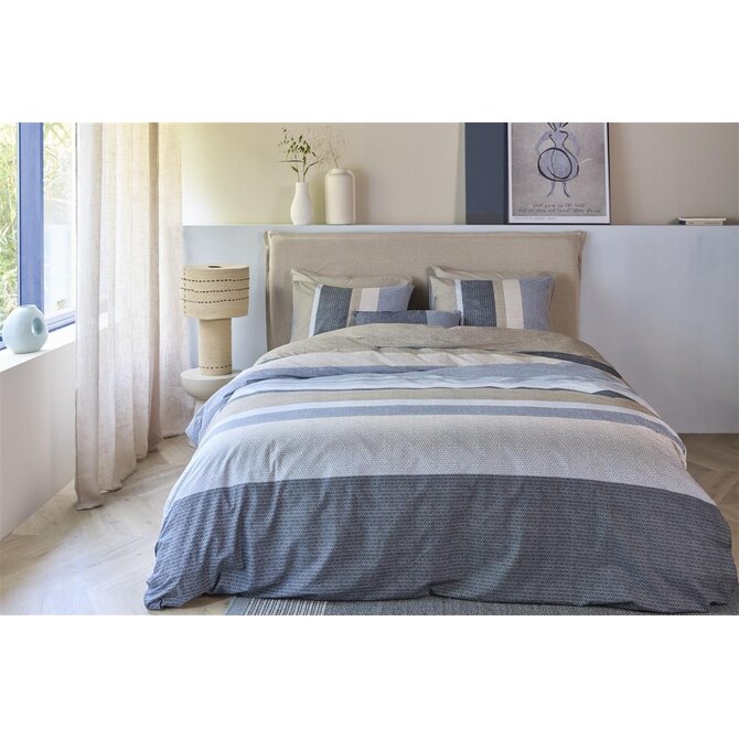 Beddinghouse Dekbedovertrek Jorren Blauw Grijs 200x200/220 cm