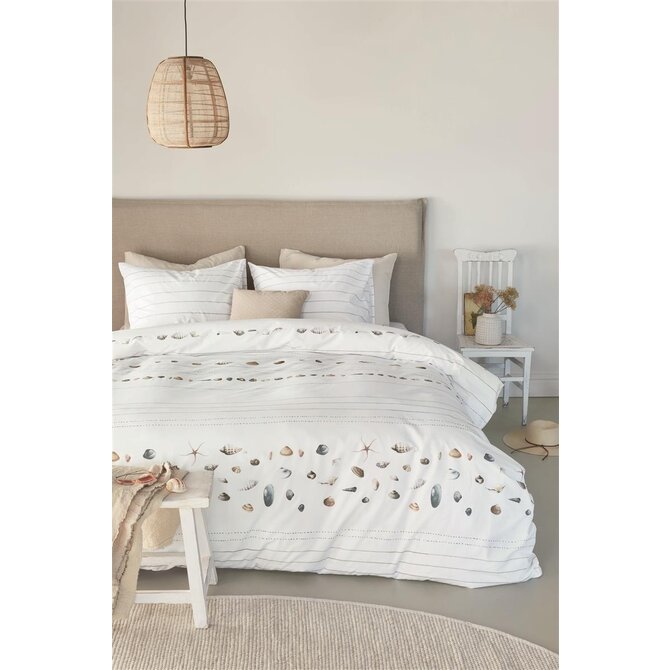 Marjolein Bastin Dekbedovertrek Beach - Naturel 200x200/220 cm