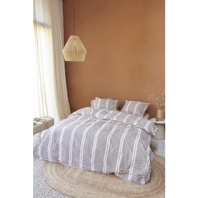 Housse de couette VTwonen Stip and Stripe - Blush 200x200/220 cm