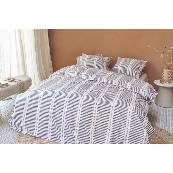 Housse de couette VTwonen Stip and Stripe - Blush 200x200/220 cm