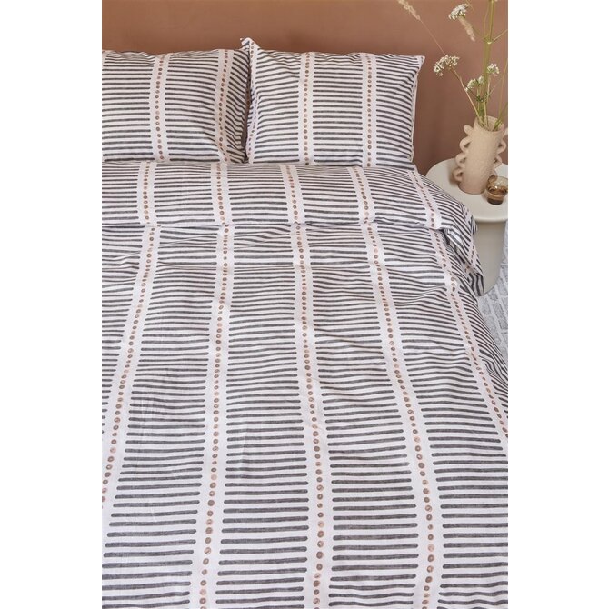 VTwonen dekbedovertrek Stip and Stripe - Blush 240x200/220 cm