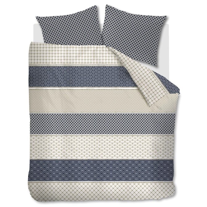Riviera Maison Dekbedovertrek Ropes - Marineblauw 140x200/220 cm