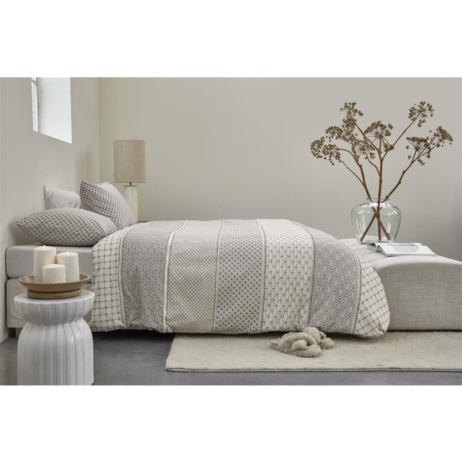 Riviera Maison Dekbedovertrek Ropes - Taupe 260x200/220 cm