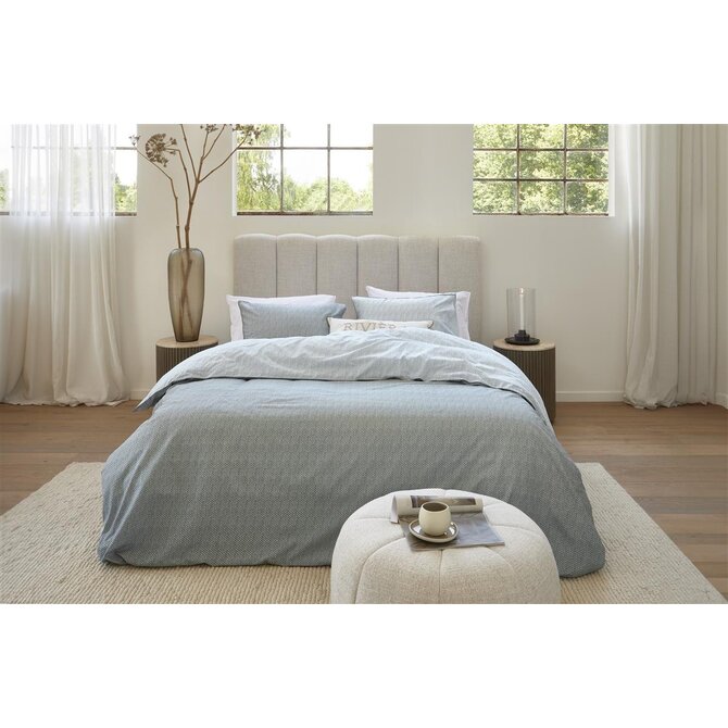 Riviera Maison Dekbedovertrek Twisted - Grijsgroen 200x200/220 cm