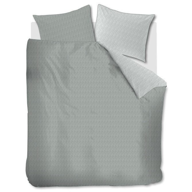 Riviera Maison Dekbedovertrek Twisted - Grijsgroen 200x200/220 cm