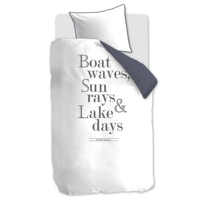 Riviera Maison Housse de Couette Lake Days - Bleu Marine 140x200/220 cm