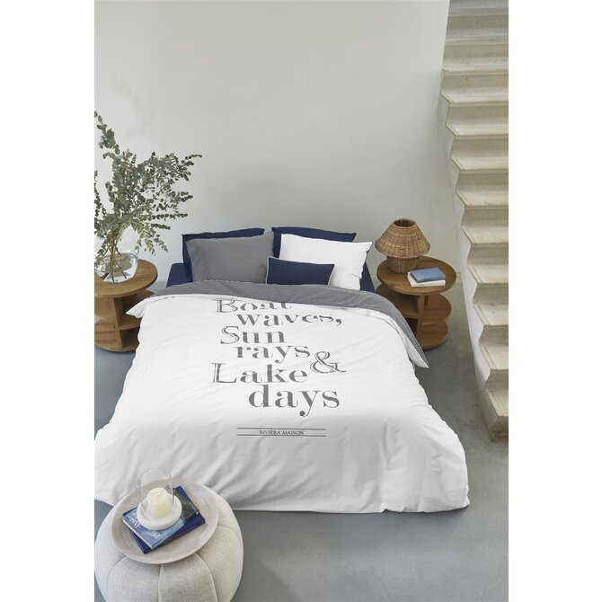 Riviera Maison Dekbedovertrek Lake Days - Marineblauw 260x200/220 cm