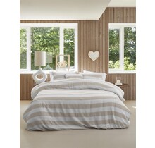 Riviera Maison Dekbedovertrek Striped - Zand 240x200/220 cm