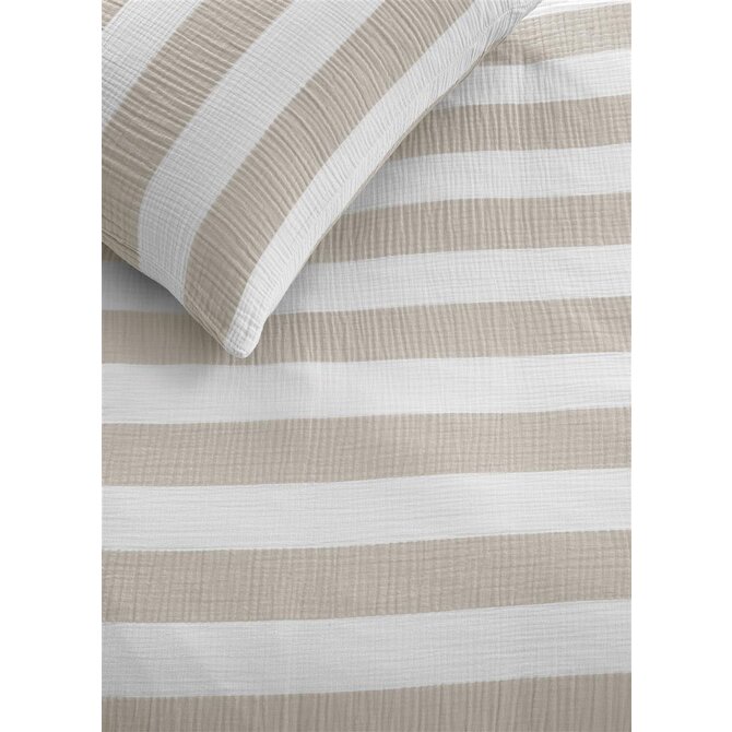 Riviera Maison Housse de Couette Rayée - Sable 240x200/220 cm