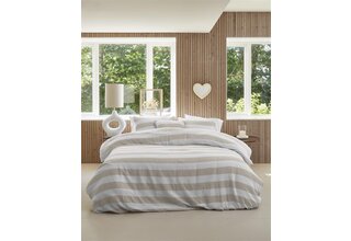 Riviera Maison Dekbedovertrek Striped - Zand 260x200/220 cm