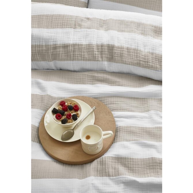 Housse de couette Riviera Maison Striped - Sable 260x200/220 cm