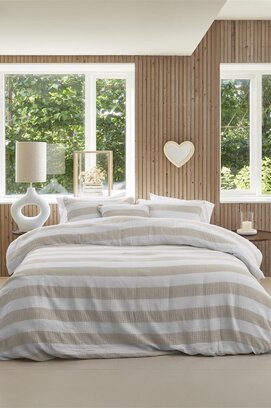 Riviera Maison Kussensloop Striped - Zand 60x70 cm