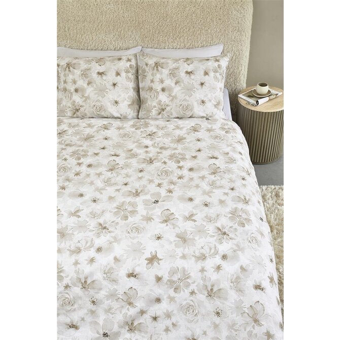 Riviera Maison Dekbedovertrek Flowing Flowers - Zand 140x200/220 cm