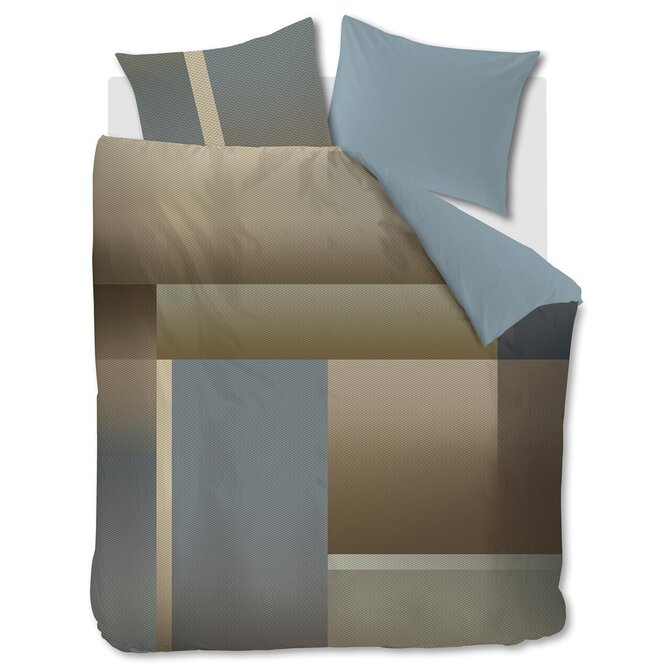 Kardol by Beddinghouse Housse de couette Sloane Square - Bleu Gris 200x200/220 cm