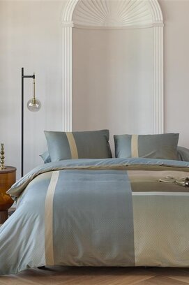 Kardol by Beddinghouse Housse de couette Sloane Square - Bleu Gris 240x200/220 cm