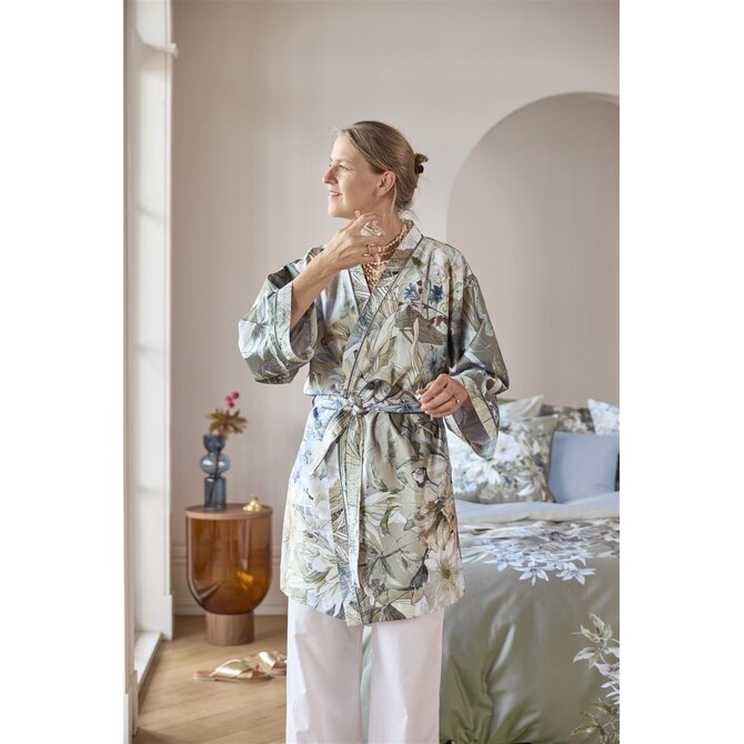 Kardol by Beddinghouse Saffron Kimono - Blauw Grijs L/XL Kardol by Beddinghouse Saffron Kimono - Blauw Grijs L/XL