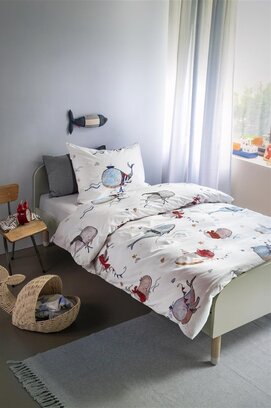 Beddinghouse x Hanneke de Jager Housse de couette Whaletastic - Bleu 140x200 cm