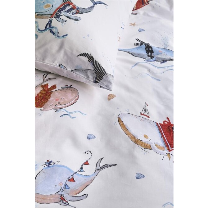 Beddinghouse x Hanneke de Jager Dekbedovertrek Whaletastic - Blauw 140x200 cm