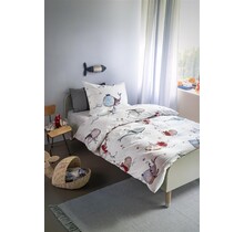 Beddinghouse x Hanneke de Jager Housse de couette Whaletastic - Bleu 100x135 cm