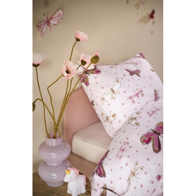 Beddinghouse x Hanneke de Jager Housse de couette Butterfly Away - Rose 140x200 cm