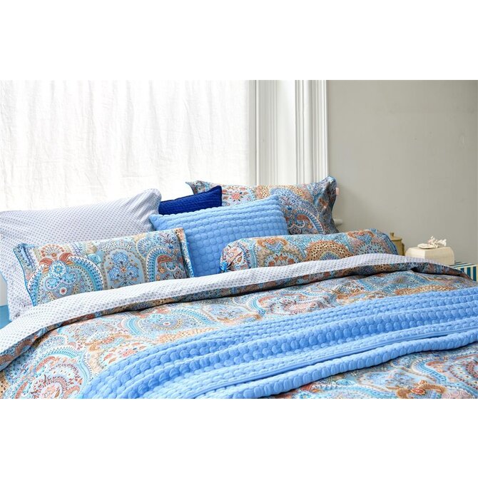 Pip Studio Dekbedovertrek Jabali Flower - Blauw 240x200/220 cm