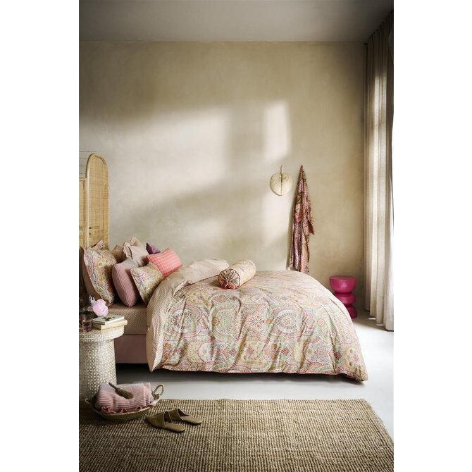 Pip Studio Dekbedovertrek Jabali Flower - Koraalrood 240x200/220 cm