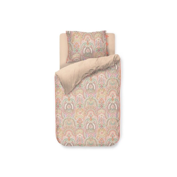 Pip Studio Dekbedovertrek Jabali Flower - Koraalrood 240x200/220 cm