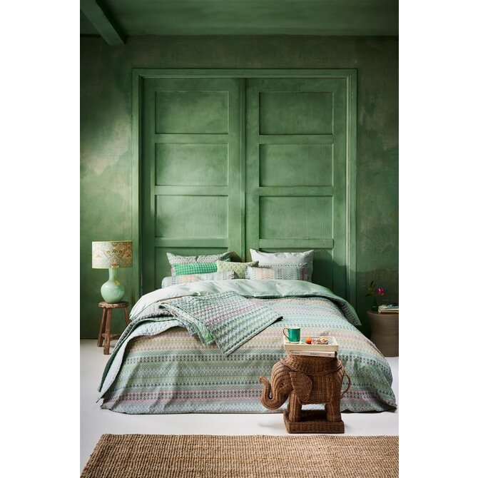 Pip Studio Dekbedovertrek Ashanti - Groen 200x200/220 cm