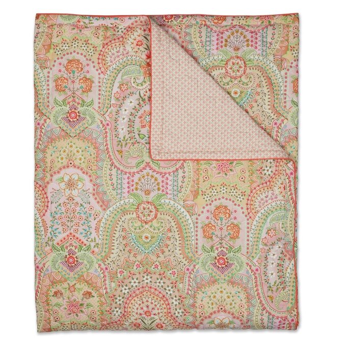 Pip Studio Jabali Flower Quilt - Koraalrood 150x200 cm