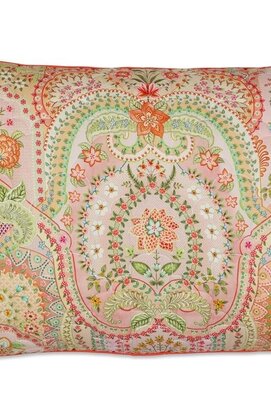 Coussin matelassé Pip Studio Jabali Flower - Rouge corail 45x70 cm