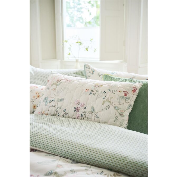 Coussin matelassé Pip Studio Kili Flower - Blanc 45x70 cm