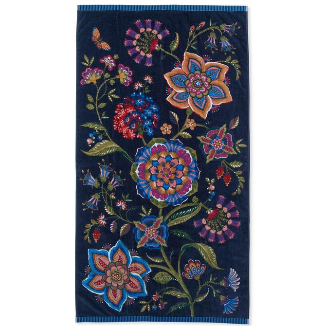 Pip Studio Viva la Vida Serviette de Plage - Bleu Foncé 100x180 cm