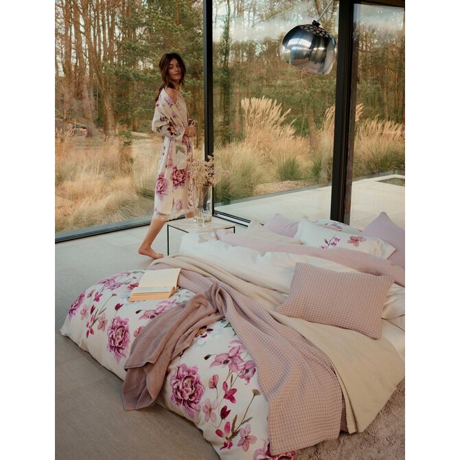 Taie d'oreiller Vandyck VIOLET GARDEN blanc cassé        Taie d'oreiller (60x70)