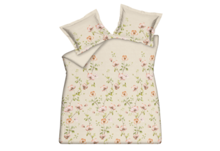 Housse de Couette Vandyck Blossom Breeze Crème Tan 140X200/220