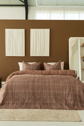 Kayori Sunai Housse de Couette Satin de Coton 140x200/220 Caramel