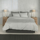Zohome Housse de Couette en Percale à Rayures 140x200/220 Northern Grey